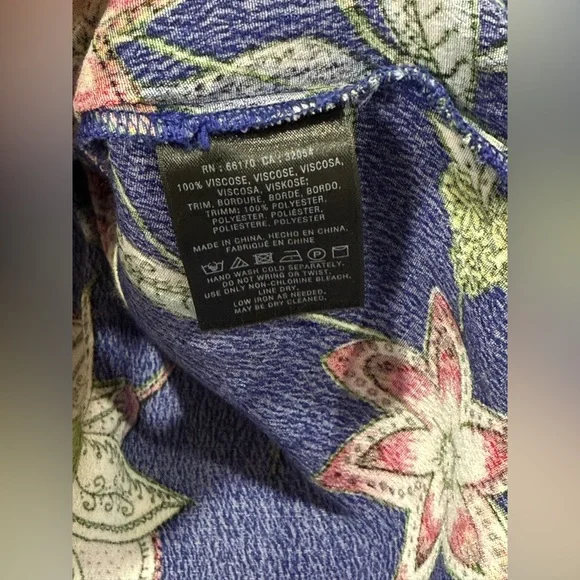 Maeve Anthropologie Maplewood Blue Floral Long Sleeves Button Dress Size XL - Picture 12 of 14